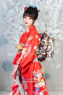 Kimono Cao Cấp Chuẩn Nhật Màu Đỏ Lễ Hội