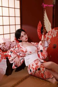 Áo Yukata Mẫu Đơn Tone Cam Hồng