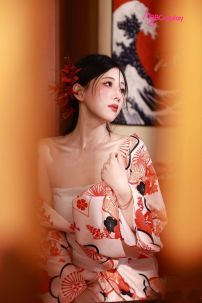 Áo Yukata Mẫu Đơn Tone Cam Hồng