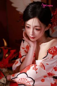 Áo Yukata Mẫu Đơn Tone Cam Hồng