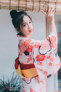 Áo Yukata Mẫu Đơn Tone Cam Hồng