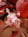 Áo Yukata Mẫu Đơn Tone Cam Hồng