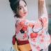 Áo Yukata Mẫu Đơn Tone Cam Hồng