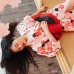 Áo Yukata Mẫu Đơn Tone Cam Hồng