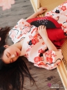 Áo Yukata Mẫu Đơn Tone Cam Hồng