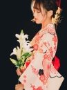 Áo Yukata Mẫu Đơn Tone Cam Hồng