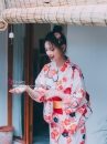 Áo Yukata Mẫu Đơn Tone Cam Hồng
