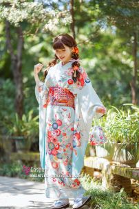 Kimono White Sky Bầu Trời Xanh