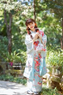 Kimono White Sky Bầu Trời Xanh