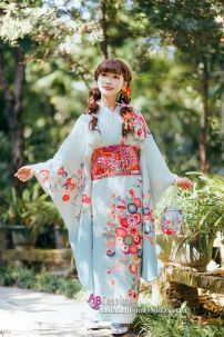 Kimono White Sky Bầu Trời Xanh