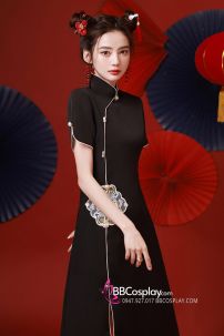 Sườn Xám Cách Tân Hắc Minh Châu 2023