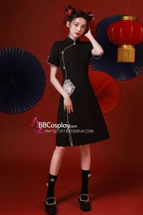 Sườn Xám Cách Tân Hắc Minh Châu 2023