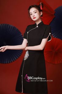 Sườn Xám Cách Tân Hắc Minh Châu 2023