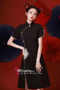 Sườn Xám Cách Tân Hắc Minh Châu 2023