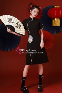 Sườn Xám Cách Tân Hắc Minh Châu 2023