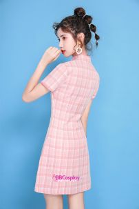 Sườn Xám 2024 Caro Hồng