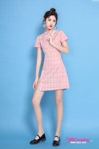 Sườn Xám 2024 Caro Hồng