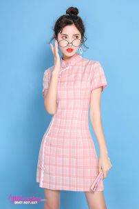 Sườn Xám 2024 Caro Hồng