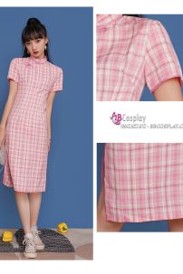 Sườn Xám 2023 Caro Hồng