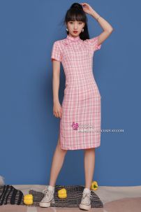 Sườn Xám 2023 Caro Hồng