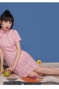 Sườn Xám 2023 Caro Hồng