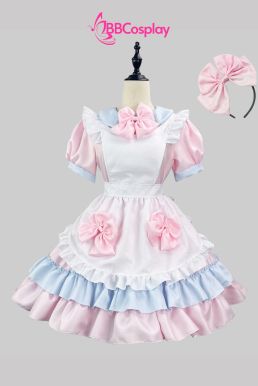 Đồ Maid Pastel Hồng Phối Xanh