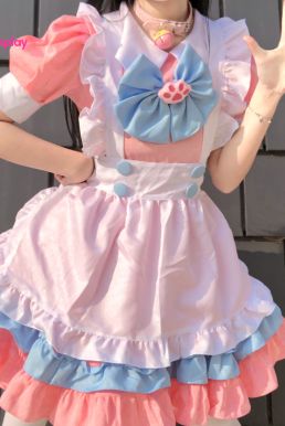 Đồ Maid Pastel Hồng Phối Xanh