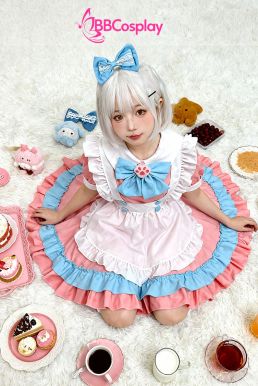 Đồ Maid Pastel Hồng Phối Xanh