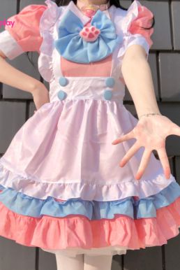 Đồ Maid Pastel Hồng Phối Xanh