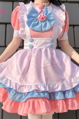 Đồ Maid Pastel Hồng Phối Xanh
