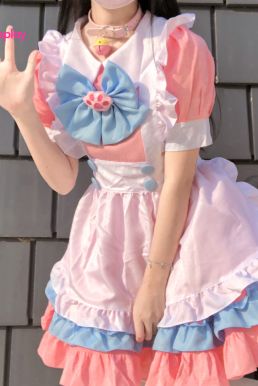 Đồ Maid Pastel Hồng Phối Xanh