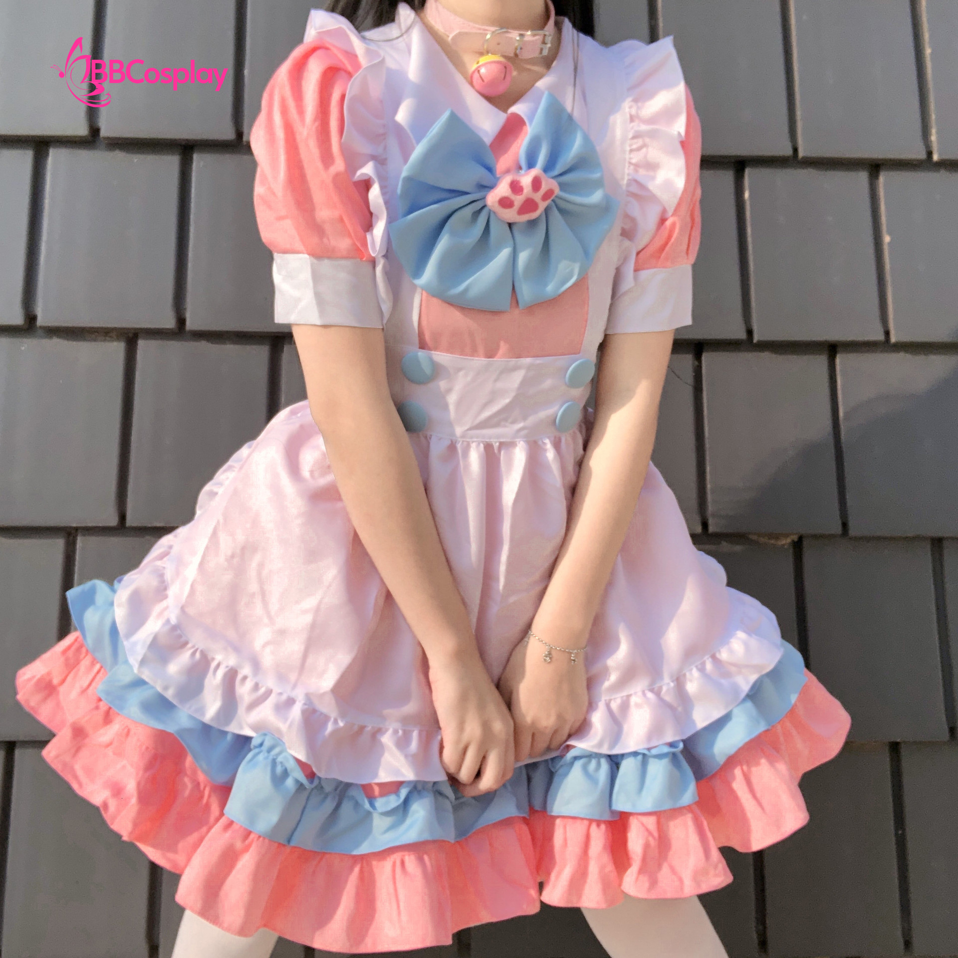 Đồ Maid Pastel Hồng Phối Xanh