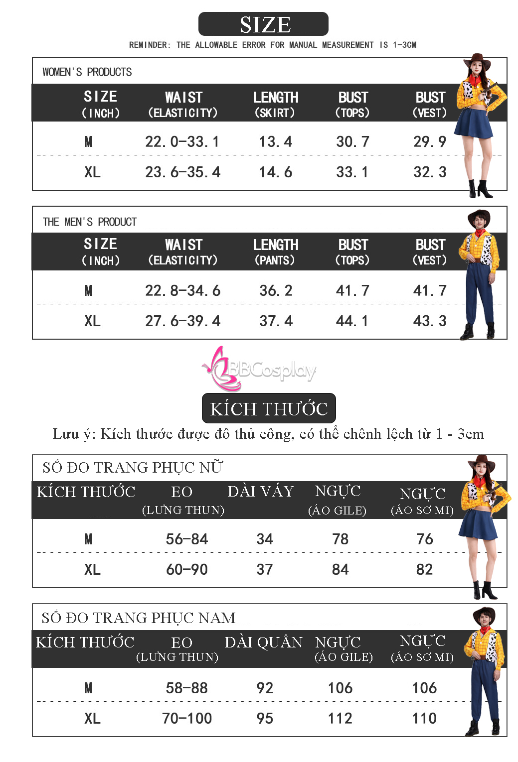 Trang Phục Nam Cao Bồi Viễn Tây Woody