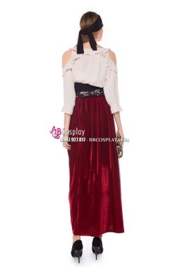 Đồ Nữ Cướp Biển Váy Dài Đỏ Nhung