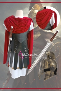 Trang Phục Chiến Binh Choàng Đỏ Có Giáp Xịn