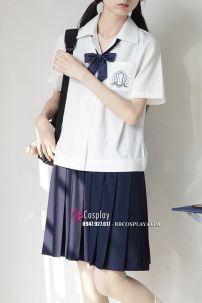 Đồng Phục Nữ Sinh Hàn Quốc Màu Trắng Váy Xanh Đen