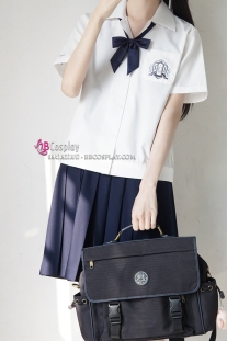 Đồng Phục Nữ Sinh Hàn Quốc Màu Trắng Váy Xanh Đen