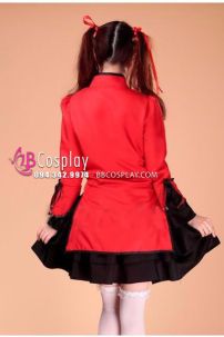 Qiloli Tay Bèo Áo Đỏ Váy Đen