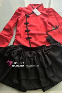 Qiloli Tay Bèo Áo Đỏ Váy Đen