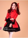 Qiloli Tay Bèo Áo Đỏ Váy Đen