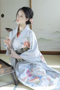 Áo Yukata Xanh Sữa