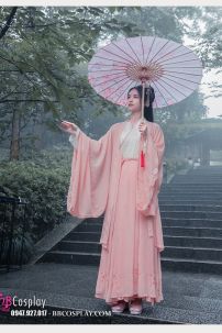 Dù Vải Cổ Trang Rồng Đen Nền Trắng (Size 90Cm)