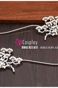 Trâm Cài Hoa Rẻ Quạt Ngọc Châu - Màu Bạc