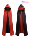 Áo Choàng 2 Lớp Vải Phi Bóng Có Nón - Đỏ Đen