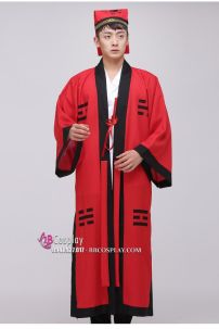 Trang Phục Pháp Sư Đạo Sĩ Hình Âm Dương - Màu Đỏ