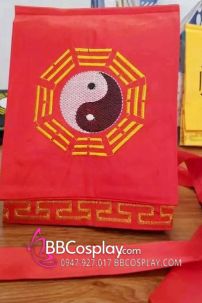 Trang Phục Pháp Sư Đạo Sĩ Hình Âm Dương - Màu Đỏ