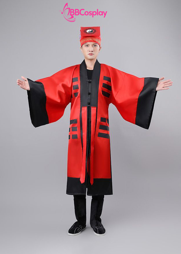 Đồ Pháp Sư Đạo Sĩ Hình Âm Dương - Màu Đỏ