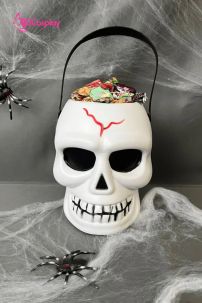 Phụ Kiện Halloween Giỏ Đầu Lâu Có Đèn