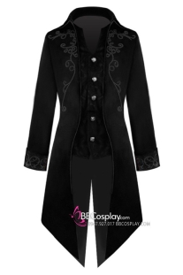 Vest Tuxedo Nhung Đen 16-18Th Century Quý Tộc Pháp