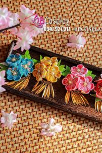 Kanzashi Kẹp Tóc Nhật Bản  - Màu Xanh Dương